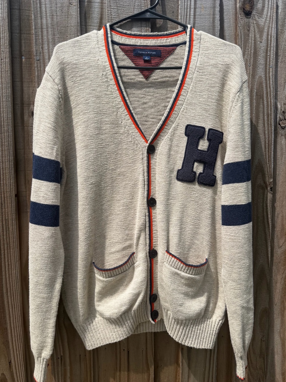 Tommy Hilfiger Cardigan Light beige/ cream navy blue and orange